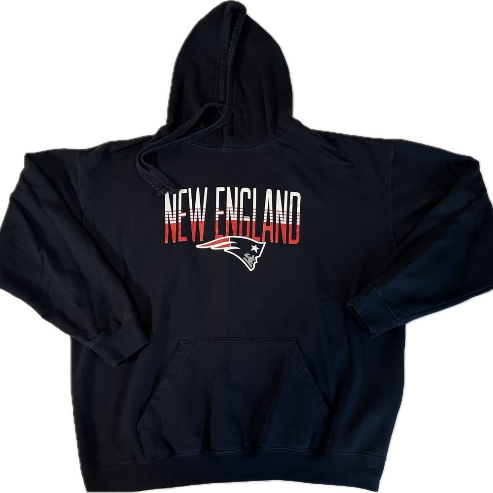 New England Patriots NFL Men’s Hoodie Sweatshirt Blue Size L XL See Measurements